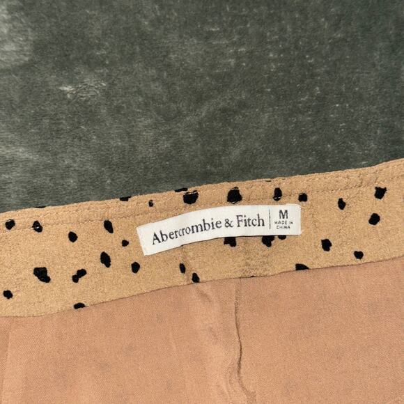 Abercrombie & Fitch Wrap Skirt Women's Medium Tan Black Animal Print Side Zip - Picture 6 of 7
